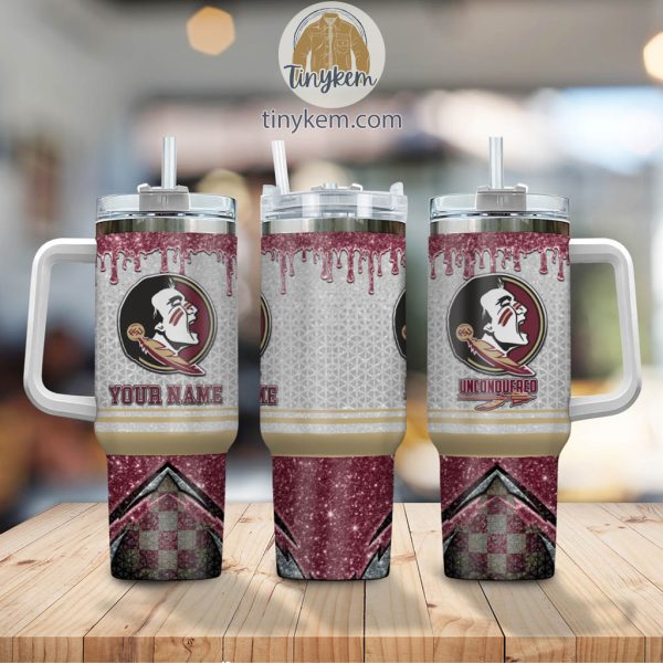 Florida State Seminoles Customized 40oz Tumbler With Glitter Printed Style