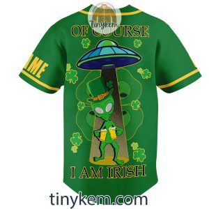 Funny Alien Drinks Beer ST Patrick Day Customized Baseball Jersey2B3 jd8ac