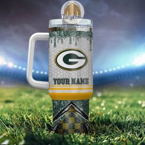 Green Bay Packers Personalized 40Oz Tumbler With Glitter Printed Style2B3 7I8oX