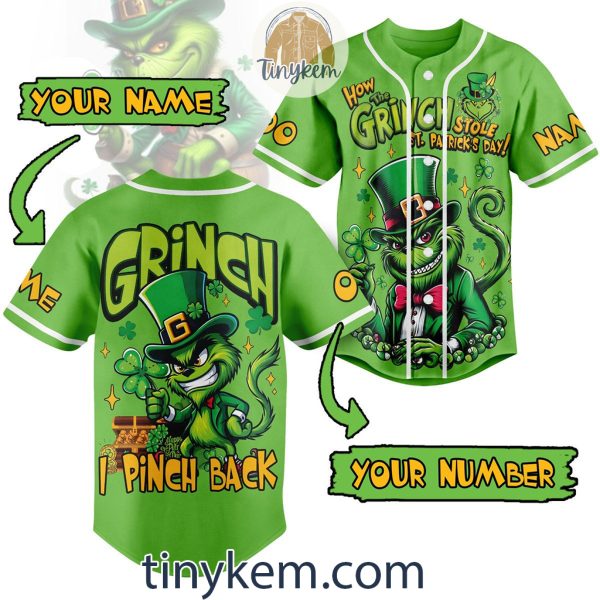 Grinch Patrick Day Customized Baseball Jersey