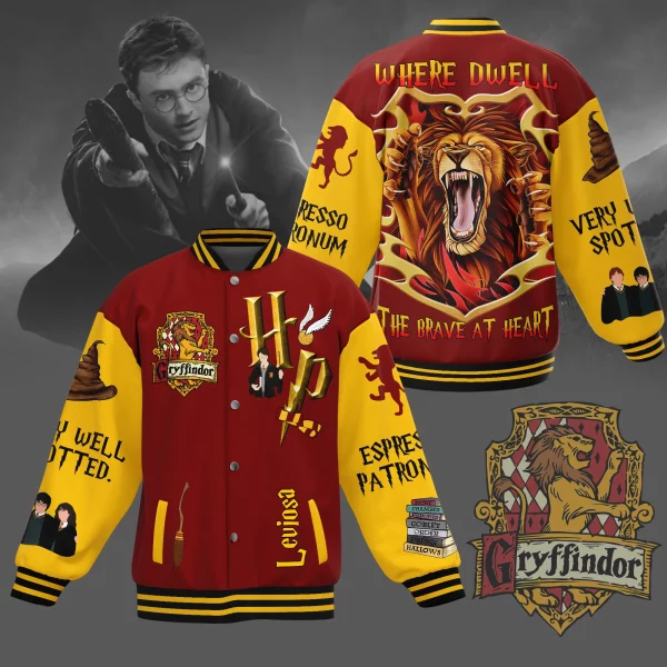 Gryffindor Harry Potter Baseball Jacket: Where Dwell The Brave At Heart