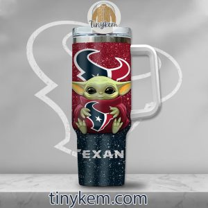 Houston Texans Baby Yoda Customized Glitter 40oz Tumbler