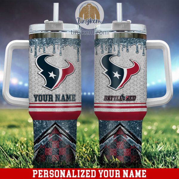 Houston Texans Personalized 40Oz Tumbler With Glitter Printed Style