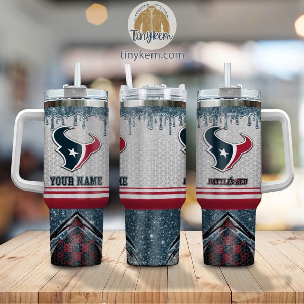 Houston Texans Personalized 40Oz Tumbler With Glitter Printed Style