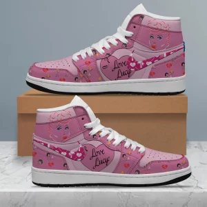 I Love Lucy Customized Leather Skate Shoes