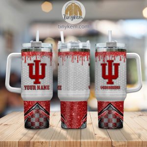 Indiana Hoosiers Customized 40oz Tumbler With Glitter Printed Style2B2 nSp9a