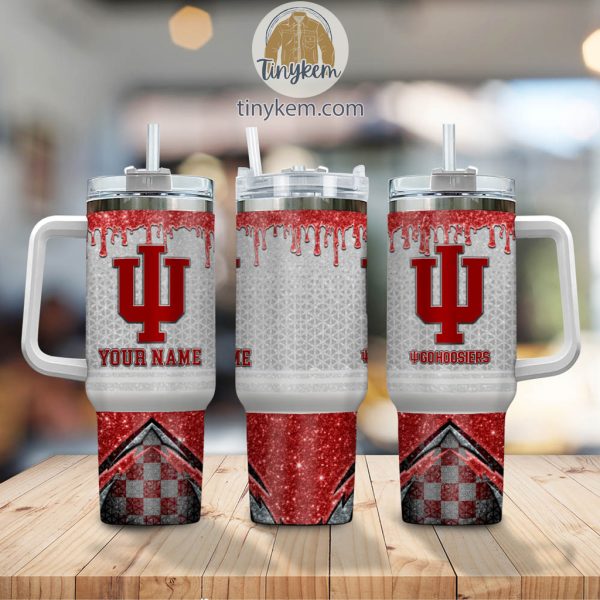 Indiana Hoosiers Customized 40oz Tumbler With Glitter Printed Style