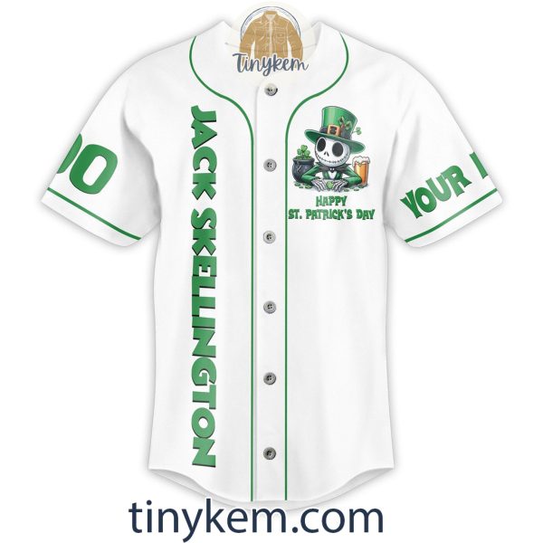 Jack Skellington Customized Baseball Jersey: Gift For St Patrick day