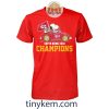 Patrick Mahomes With 3 Super Bowl Champion Titles Tshirt