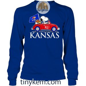 Kansas Basketball With Snoopy Driving Car Tshirt2B4 uJRQi