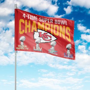 Kansas City Chiefs 4 Time Super Bowl Champions Garden Flag2B5 ZB4Oe