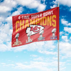 Kansas City Chiefs 4 Time Super Bowl Champions Garden Flag2B6 nO5Cl