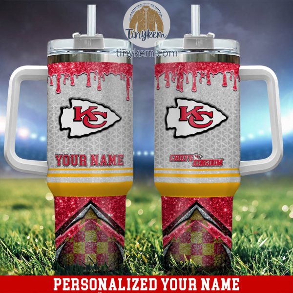 Kansas City Chiefs Personalized 40Oz Tumbler With Glitter Printed Style