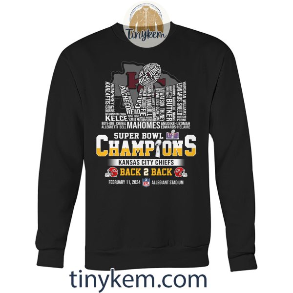 Kansas City Chiefs Super Bowl Back2back Champions Tshirt Two Side Printed