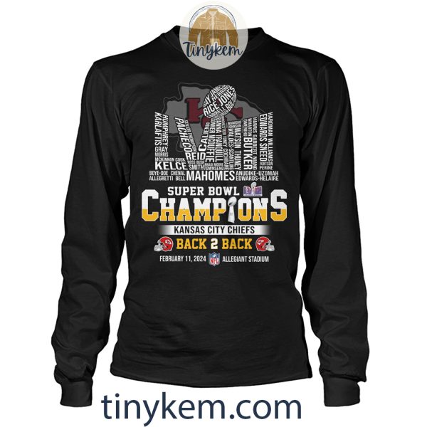 Kansas City Chiefs Super Bowl Back2back Champions Tshirt Two Side Printed