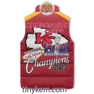 Kansas City Chiefs Super Bowl LVIII Champions Puffer Sleeveless Jacket2B3 vhAJj