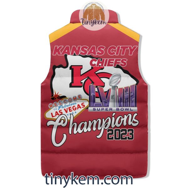 Kansas City Chiefs Super Bowl LVIII Champions Puffer Sleeveless Jacket