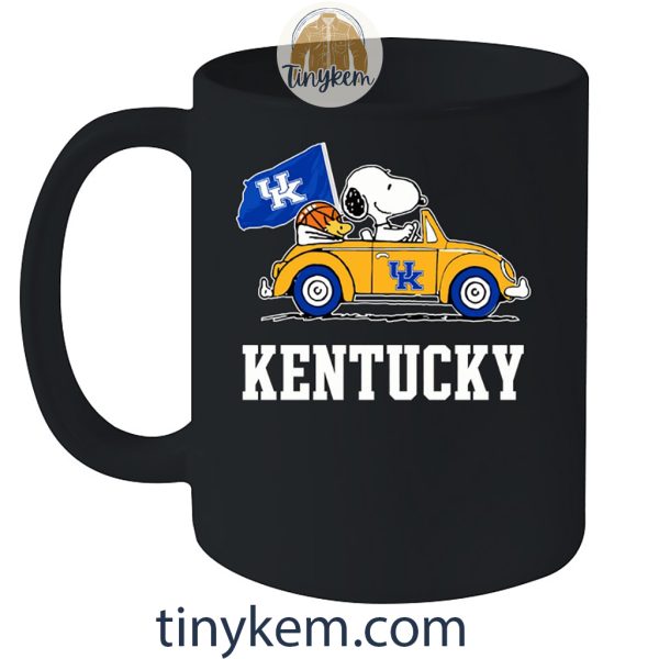 Kentucky Basketball With Snoopy Driving Car Tshirt