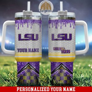 LSU TIGERS Customized 40oz Tumbler With Glitter Printed Style