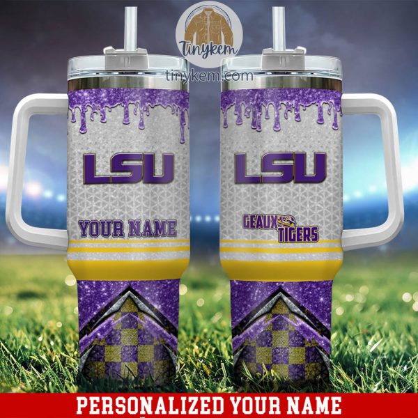 LSU TIGERS Customized 40oz Tumbler With Glitter Printed Style
