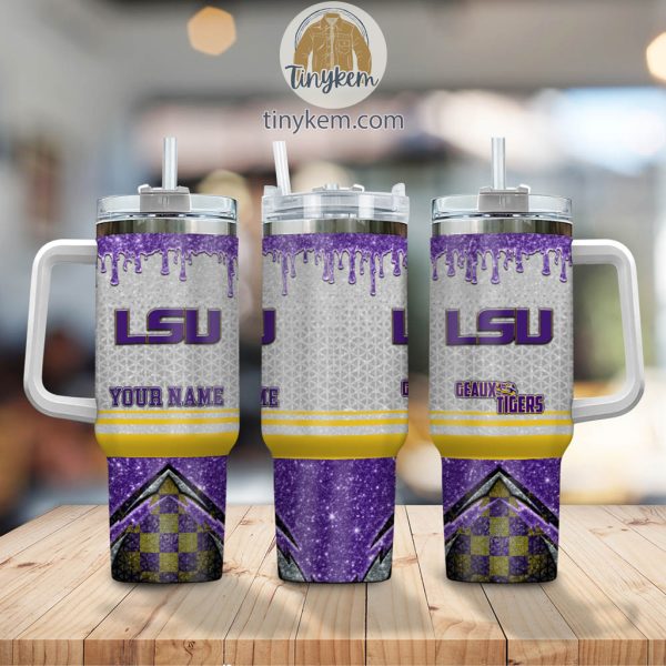 LSU TIGERS Customized 40oz Tumbler With Glitter Printed Style