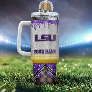 LSU TIGERS Customized 40oz Tumbler With Glitter Printed Style2B3 xvDt5