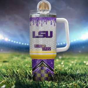 LSU TIGERS Customized 40oz Tumbler With Glitter Printed Style2B4 YPKHu