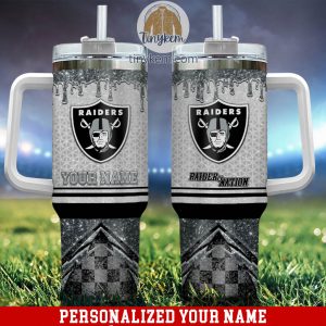 Las Vegas Raiders Personalized 40Oz Tumbler With Glitter Printed Style