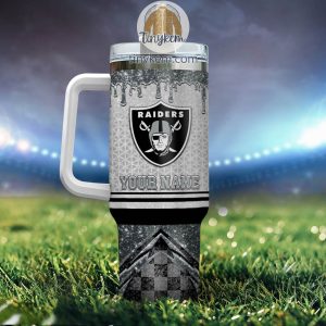 Las Vegas Raiders Personalized 40Oz Tumbler With Glitter Printed Style2B3 9CUaf