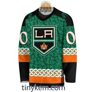 Los Angeles Kings Customized StPatricks Day Design Vneck Long Sleeve Hockey Jersey2B2 YHy4n