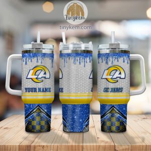 Los Angeles Rams Personalized 40Oz Tumbler With Glitter Printed Style2B2 KFEdF