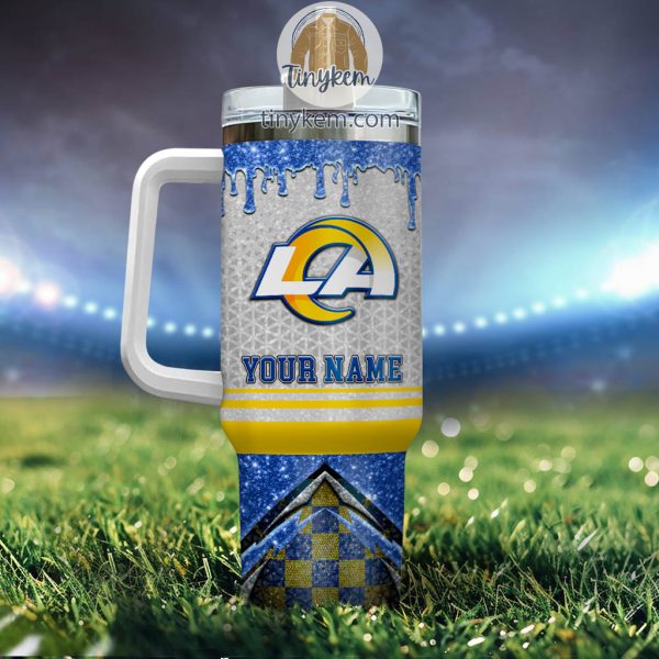 Los Angeles Rams Personalized 40Oz Tumbler With Glitter Printed Style