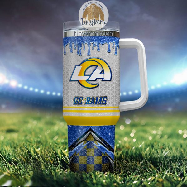 Los Angeles Rams Personalized 40Oz Tumbler With Glitter Printed Style