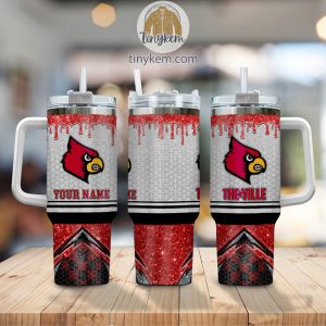 Louisville Cardinals Customized 40oz Tumbler With Glitter Printed Style2B2 cOKjf
