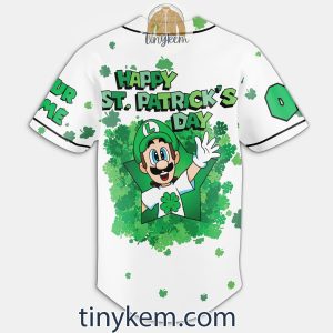 Luigi ST Patrick Day Customized Baseball Jersey2B3 mW1Lk