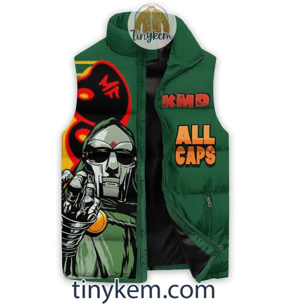 MF Doom Green Puffer Sleeveless Jacket