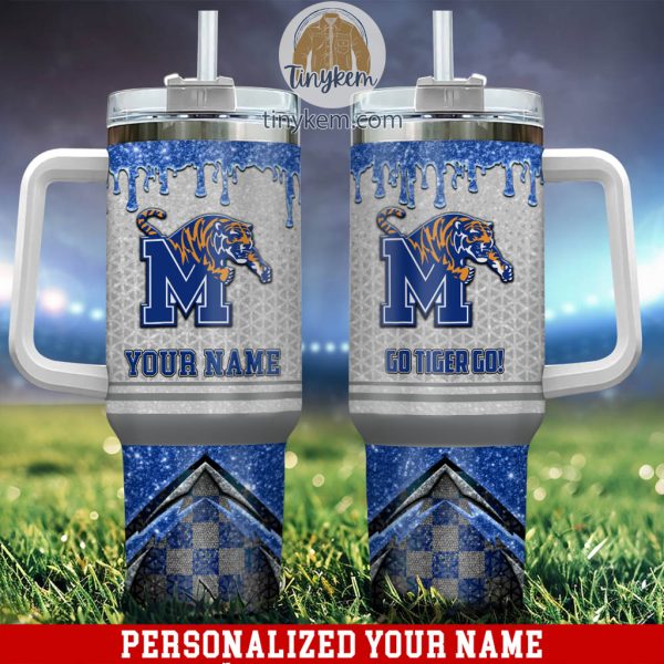Memphis Tigers Customized 40oz Tumbler With Glitter Printed Style
