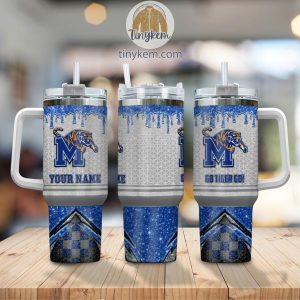 Memphis Tigers Customized 40oz Tumbler With Glitter Printed Style2B2 karYy