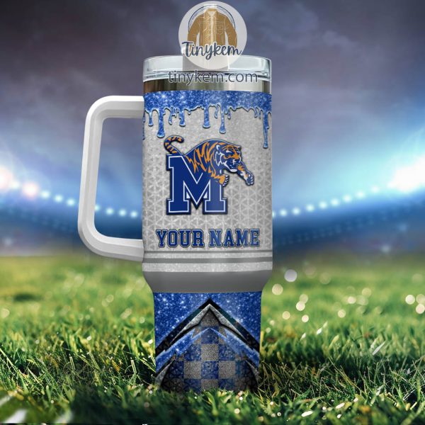 Memphis Tigers Customized 40oz Tumbler With Glitter Printed Style