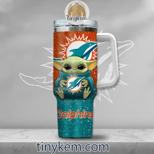 Miami Dolphins Baby Yoda Customized Glitter 40oz Tumbler2B2 kqidI