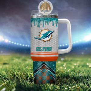 Miami Dolphins Personalized 40Oz Tumbler With Glitter Printed Style2B4 UC15L