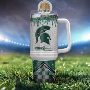 Michigan State Spartans Customized 40oz Tumbler With Glitter Printed Style2B4 r82jo