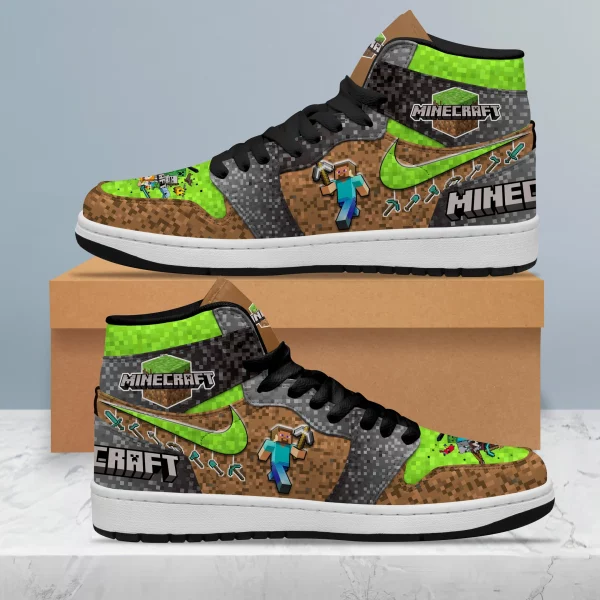 Minecraft Air Jordan 1 High Top Shoes