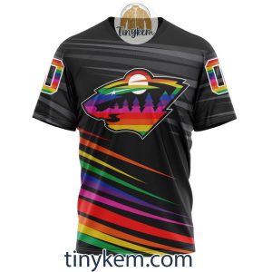 Minnesota Wild With LGBT Pride Design Tshirt Hoodie Sweatshirt2B6 89hes