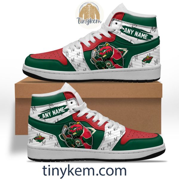 Minnesota Wild With Team Mascot Customized Air Jordan 1 Sneaker