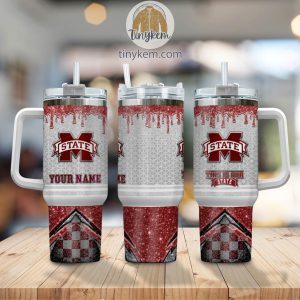 Mississippi State Bulldogs Customized 40oz Tumbler With Glitter Printed Style2B2 hqC9f