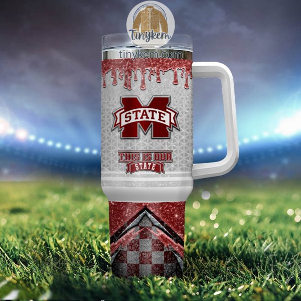 Mississippi State Bulldogs Customized 40oz Tumbler With Glitter Printed Style