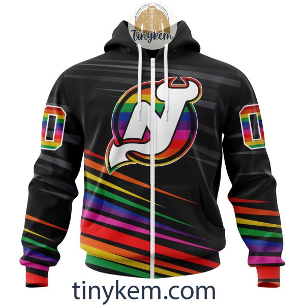 New Jersey Devils With LGBT Pride Design Tshirt, Hoodie, Sweatshirt