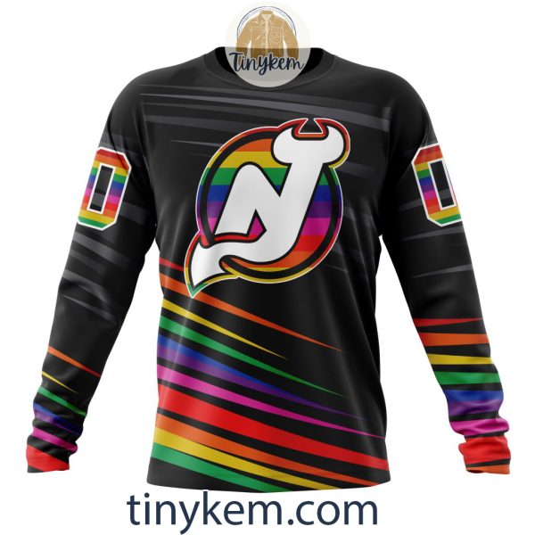 New Jersey Devils With LGBT Pride Design Tshirt, Hoodie, Sweatshirt