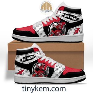 New Jersey Devils With Team Mascot Customized Air Jordan 1 Sneaker